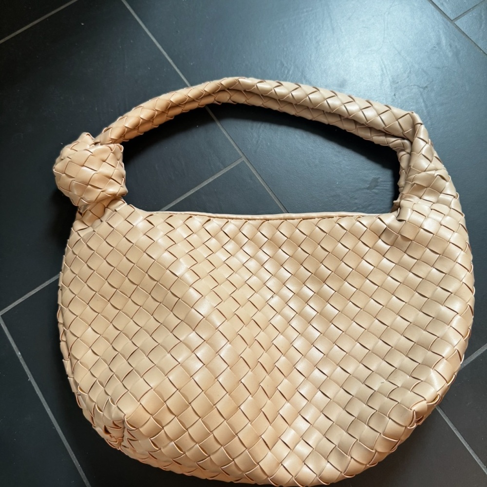 a new day Tan Woven Hobo Bag